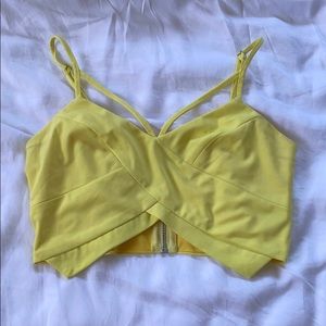 Bright yellow crop top